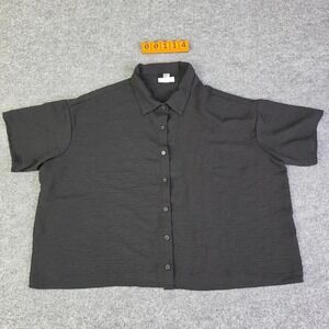 Just Be Black button-up shirt with subtle textured weave  Size 3XL
